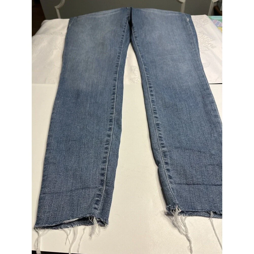 True Religion Jennie Mid Rise Super Skinny Denim Jeans Sz 31 Raw Hem